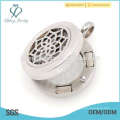 Custom stainless steel 25mm solid perfume filigree cage locket, jewelry coin pendants, essential oil locket